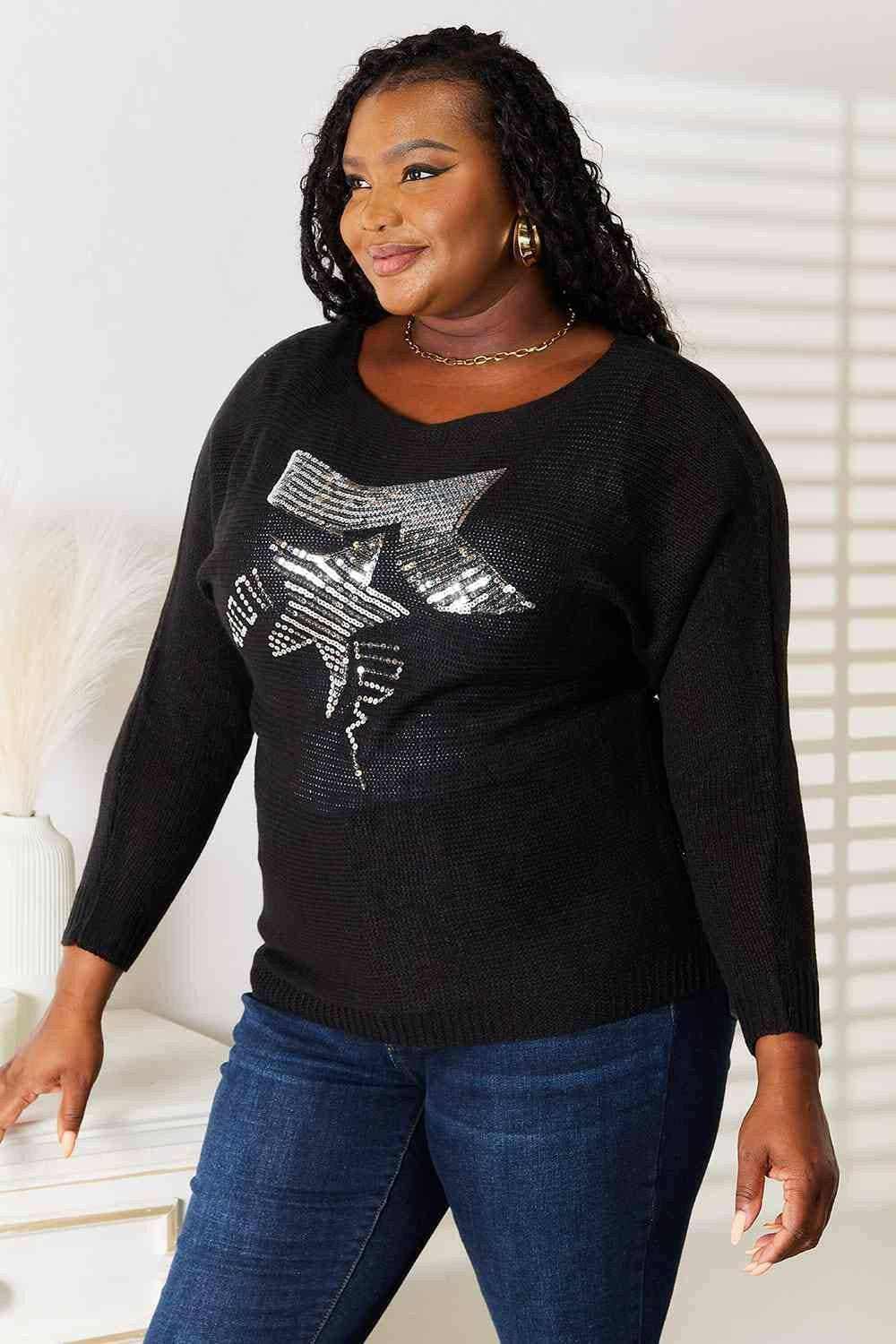 Shimmering sequin dolman sweater - Love Salve